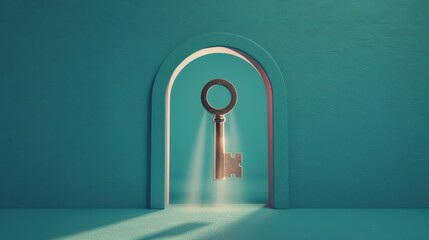 An artistic representation of a vintage keyhole with a beam of light shining through, evoking mystery and curiosity about what lies beyond.