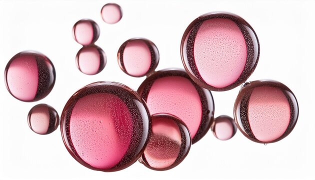 Suspended Beauty: Floating Pink Oil Drops"