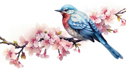 Fototapeta premium A beautiful little bird perched on the branch 
