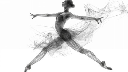 Abstract Ballet Dancer in Motion