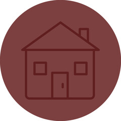 Home Vector Line Maroon Circle Maroon