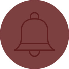 Bell Vector Line Maroon Circle Maroon