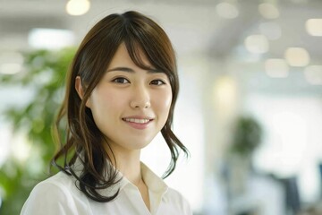 Obraz premium portrait of Japanese female worker in the office