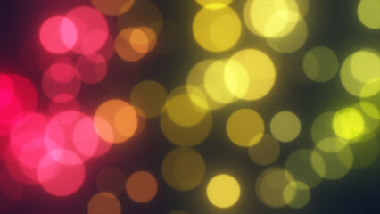 Colorful lights in shades of red, yellow, and green, creating a vibrant and festive atmosphere.