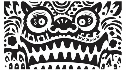 Black And White Monster Illustration