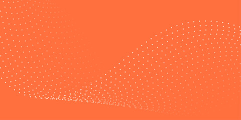 Abstract background with dots and waves. Medium banner size. Element for design. Vector background for brochure, booklet, flyer, poster. Orange gradient