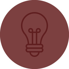  Bulb Vector Line Maroon Circle Maroon