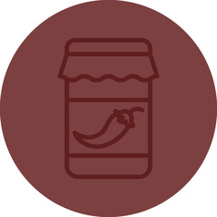  Chili Jar Vector Line Maroon Circle Maroon