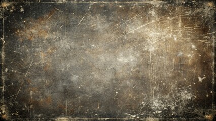 Retro-style distressed overlay featuring scratches, dust, and white grain texture with a dark black layer, ideal for adding a vintage feel to edited images.