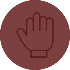  Hand Vector Line Maroon Circle Maroon