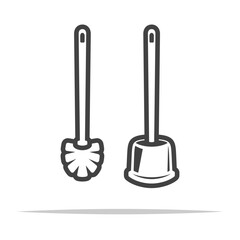 Toilet brush icon transparent vector isolated