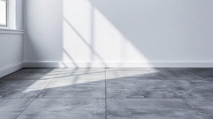 Obraz premium Side View of Grey Vinyl Flooring on the Floor