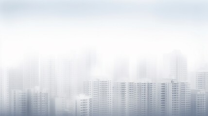 white background, a row of apartment buildings in a white fog, urban abstract panorama, mortgage population social issues