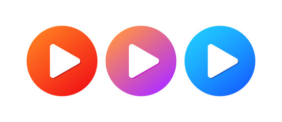Enable Video Set Icons. Flat style. Vector icons.