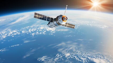 Obraz premium Orbit development with advanced control systems, space mission success