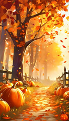 halloween background with pumpkins