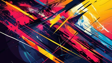 Naklejka premium A dynamic abstract background with bold, intersecting lines and vibrant colors