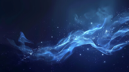 Blue smoke flowing