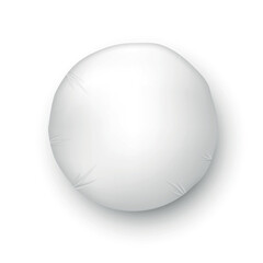 White round decorative comfortable pillow blank mock up top view realistic vector illustration