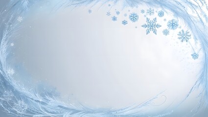 A festive blue background adorned with delicate snowflakes evokes a winter wonderland ideal for Christmas cards or winter designs