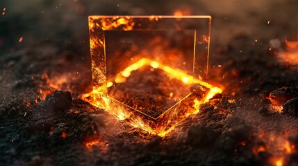 Glass Frame in Fire