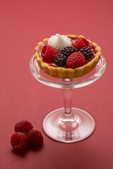 summer dessert, tart with fresh berries, Berry pie
