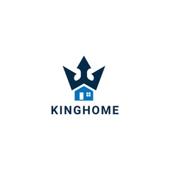 home and crown logo design concept