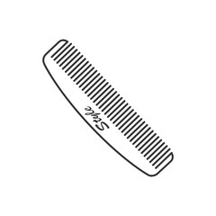 Professional barber comb flat line icon sign