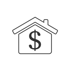 House buying or real estate investment flat vector icon for apps and websites