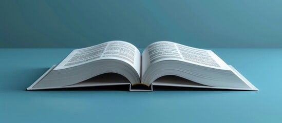 Open Book on a Blue Surface