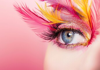 Glamorous Eye Makeup Close-Up
