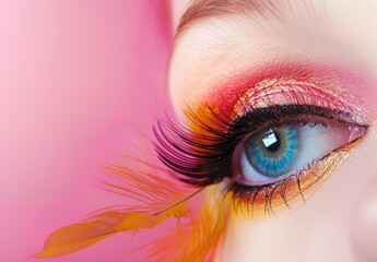 Vibrant Eye with Colorful Makeup