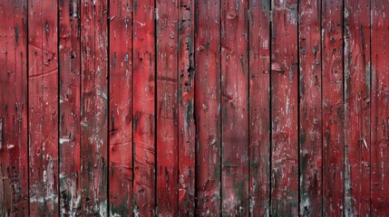 Old house wall with worn wooden boards burgundy paint texture blank area
