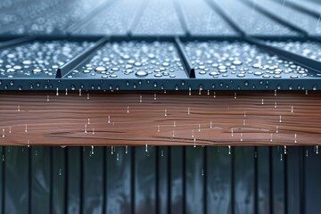 ai generative rainwater on the roof of a modern minimalist house