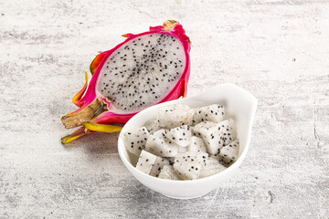 Dragon fruit Pitahaya in the bowl