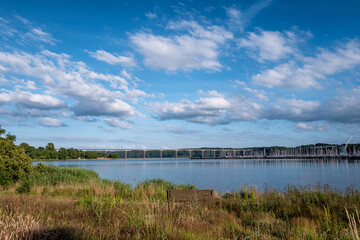 Highway bridge crossing the Vejle fjord, Denmark