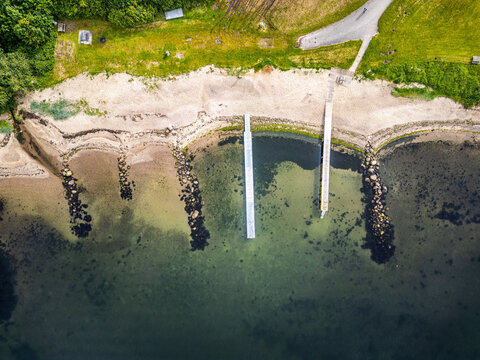 Small beach Daugaard at Vejle fjord in Denmark
