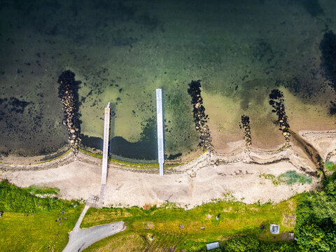 Small beach Daugaard at Vejle fjord in Denmark
