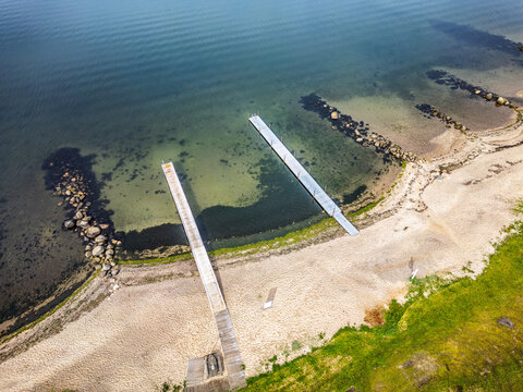 Small beach Daugaard at Vejle fjord in Denmark