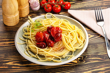 Italian pasta spaghetti with tomato