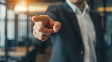 Businessman Pointing Finger