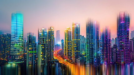 Obraz premium Abstract colorful city background