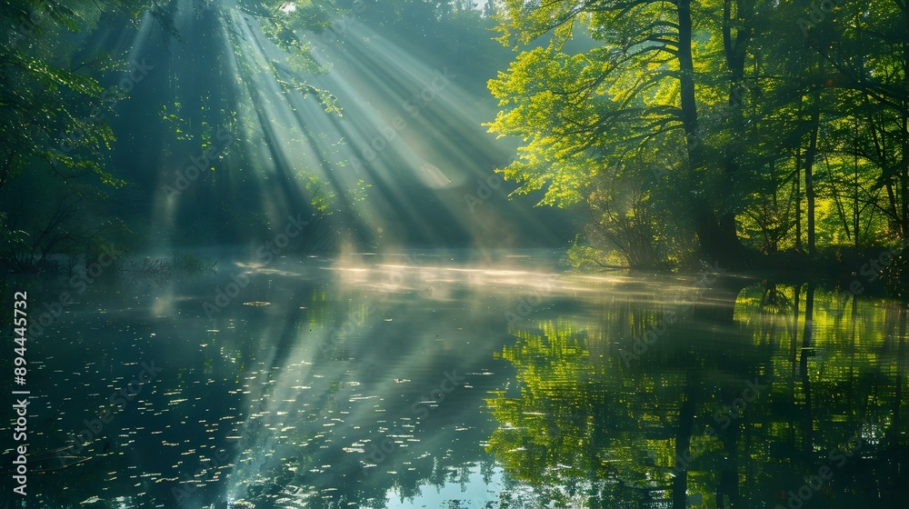 Canvas Prints a lake deep in the forest img