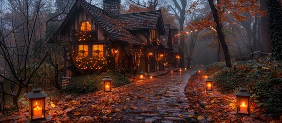 Enchanted Cottage in Autumn Mist