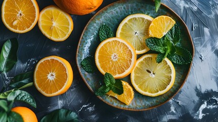Oranges cut into slices and placed img