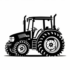 Isolated Silhouette of Farm Equipment Design
