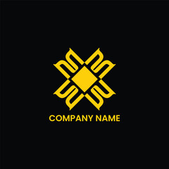 Yellow blooming flower logo, suitable for convection companies