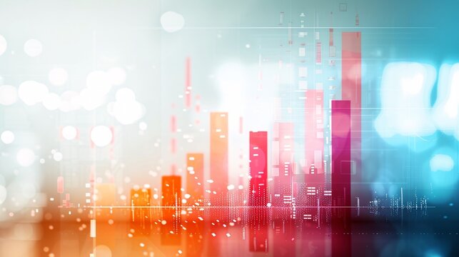 Soft pastel background with effective SEO graphs, representing successful campaigns