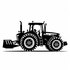 Naklejka premium Isolated Silhouette of Farming Equipment