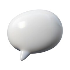 A white speech bubble is displayed on a white background